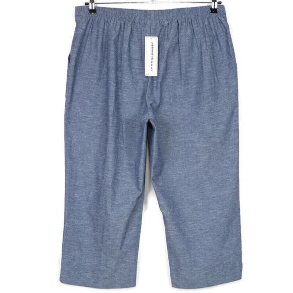 Alfred‎ Dunner St Augustine Capri Pants Blue Chambray Linen Pull On 16 - Picture 2 of 11